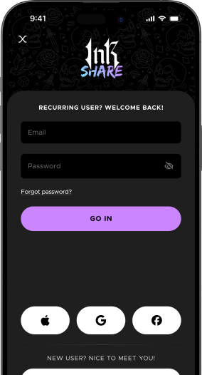 InkShare mobile sign-up