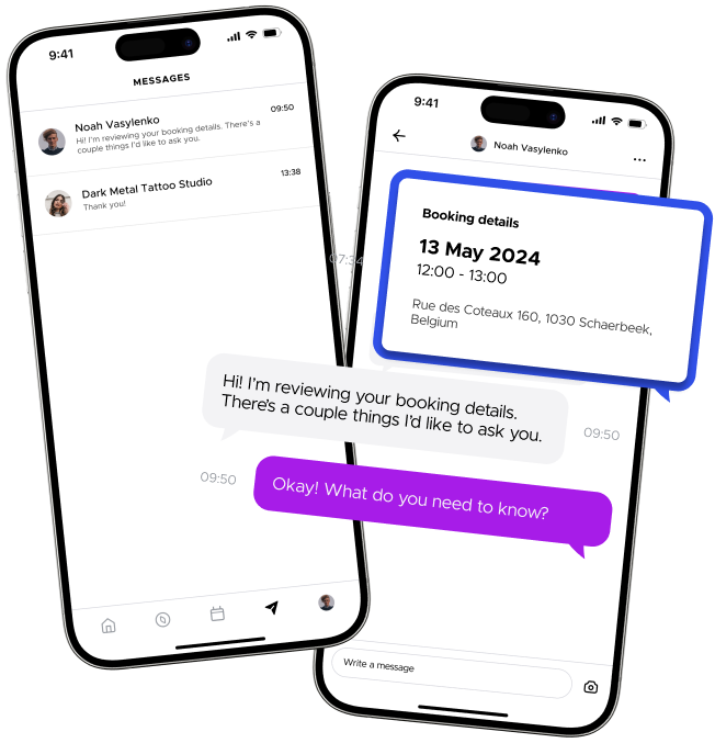InkShare mobile connection with artist